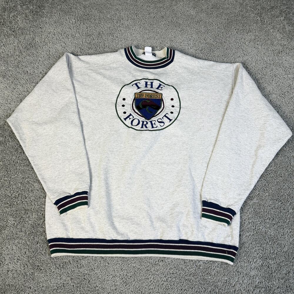 Vintage LA Loving Sweatshirt Mens L Gray The Forest Fleece Crewneck USA Graphic